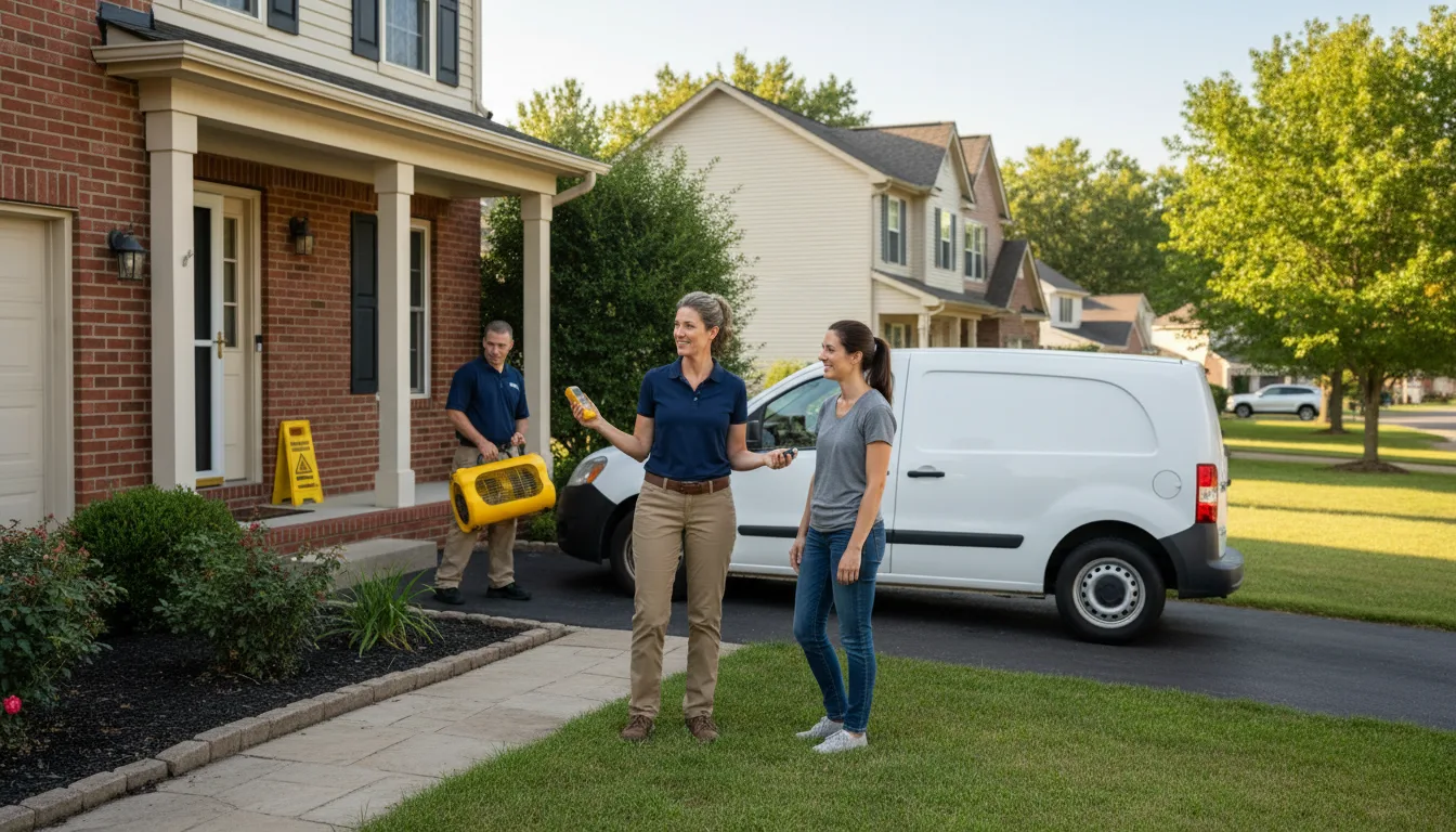 Residential water damage restoration in Hartsburg, IL